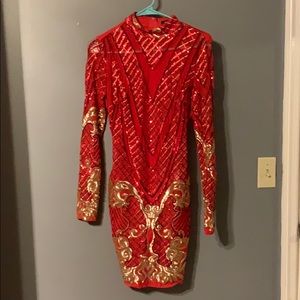 Red semi formal dres